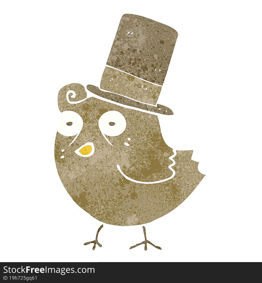 cartoon bird wearing hat