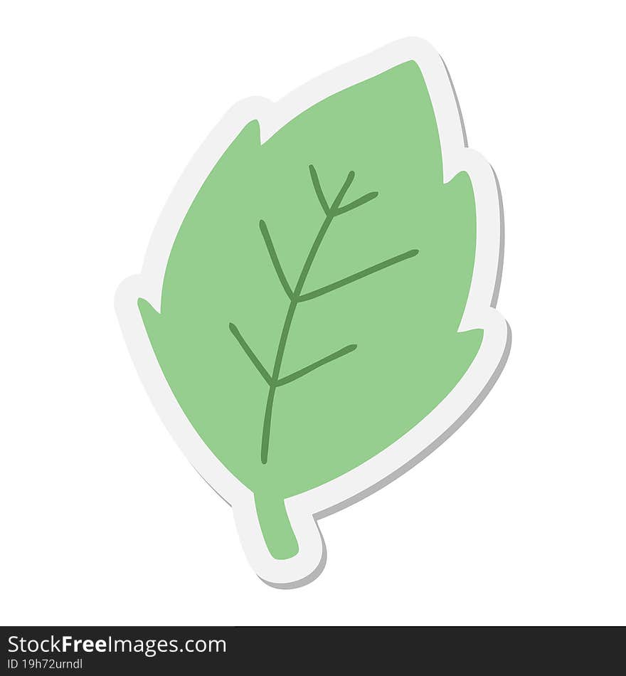 Simple Cartoon Leaf Sticker