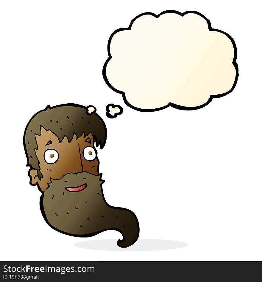 Cartoon Bearded Man With Thought Bubble