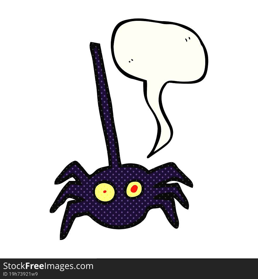 Comic Book Speech Bubble Cartoon Halloween Spider