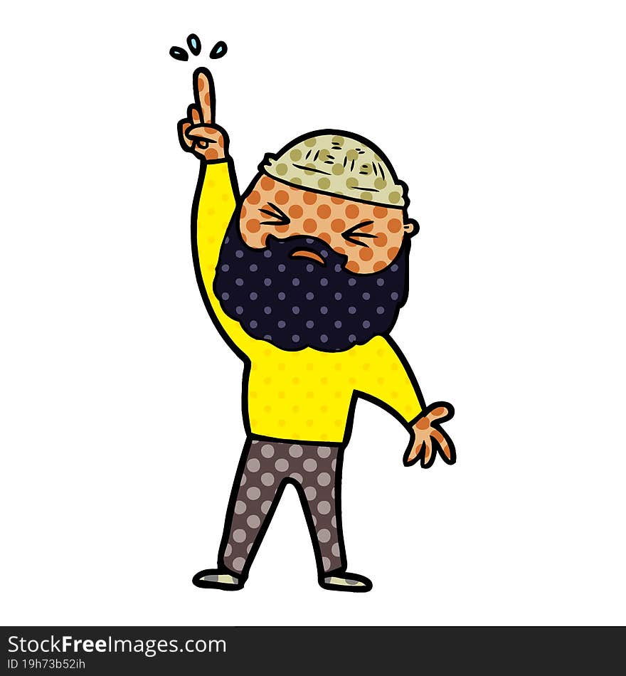 cartoon man with beard. cartoon man with beard