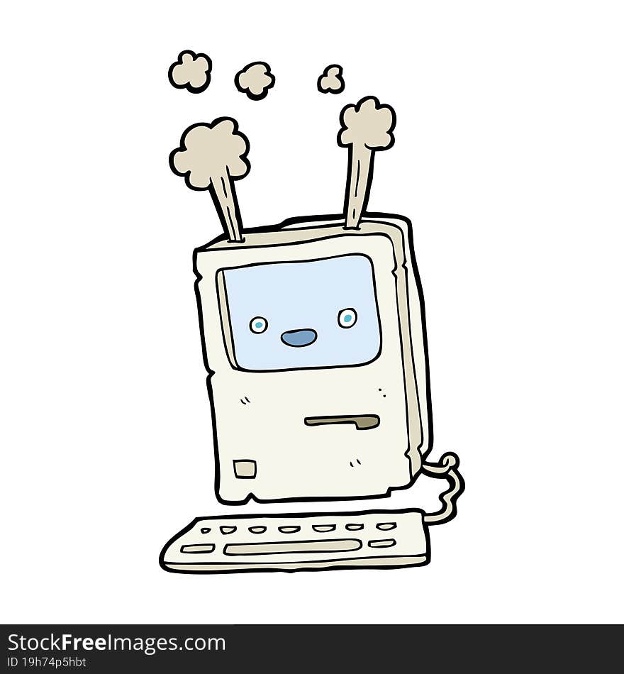 cartoon old computer