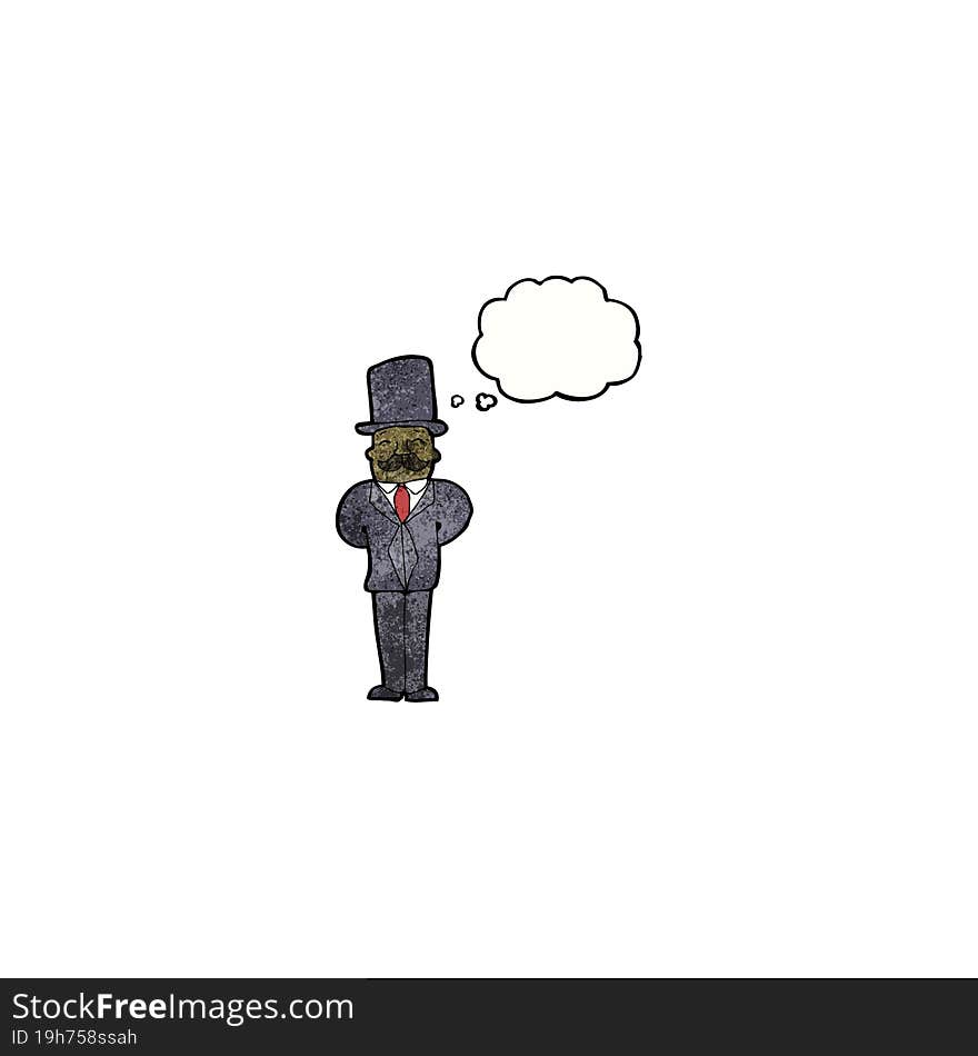 cartoon man in top hat and suit