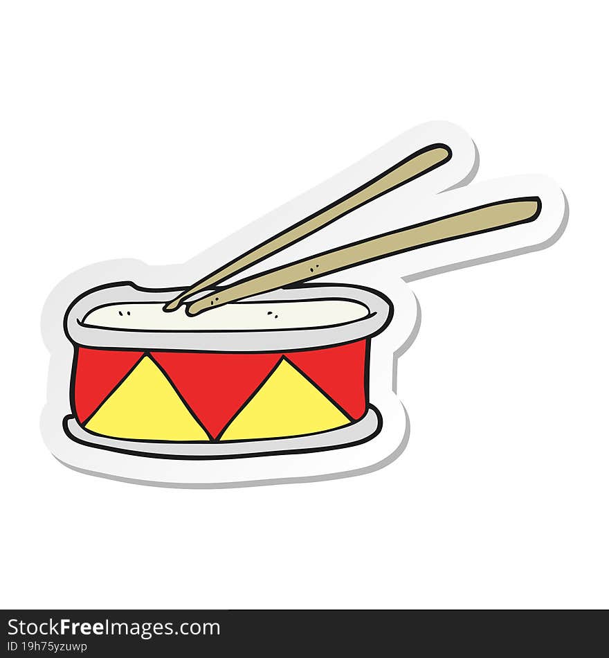 sticker of a cartoon drum