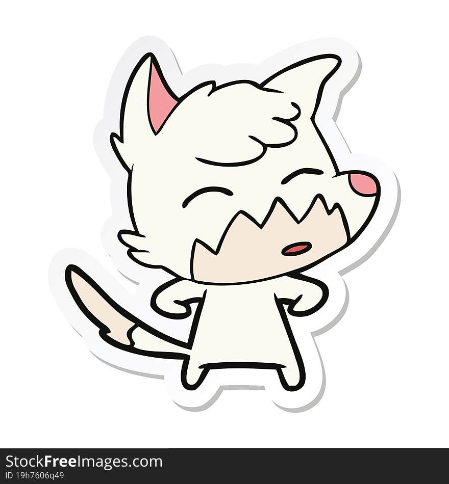 sticker of a cartoon fox