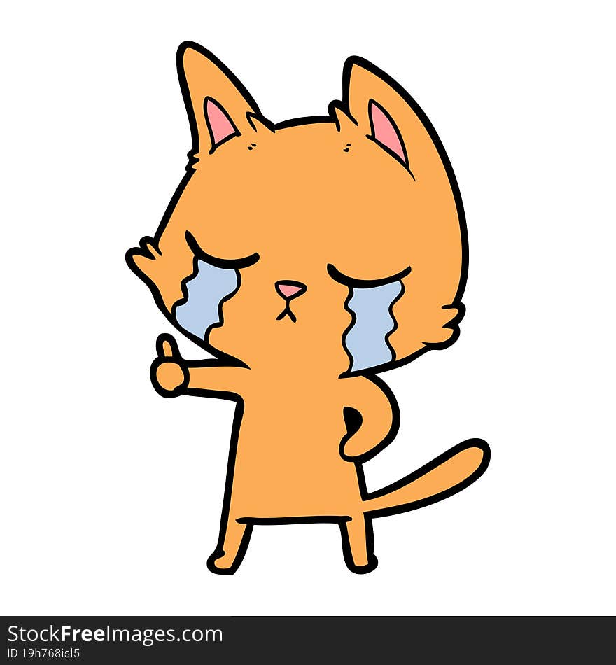 crying cartoon cat. crying cartoon cat