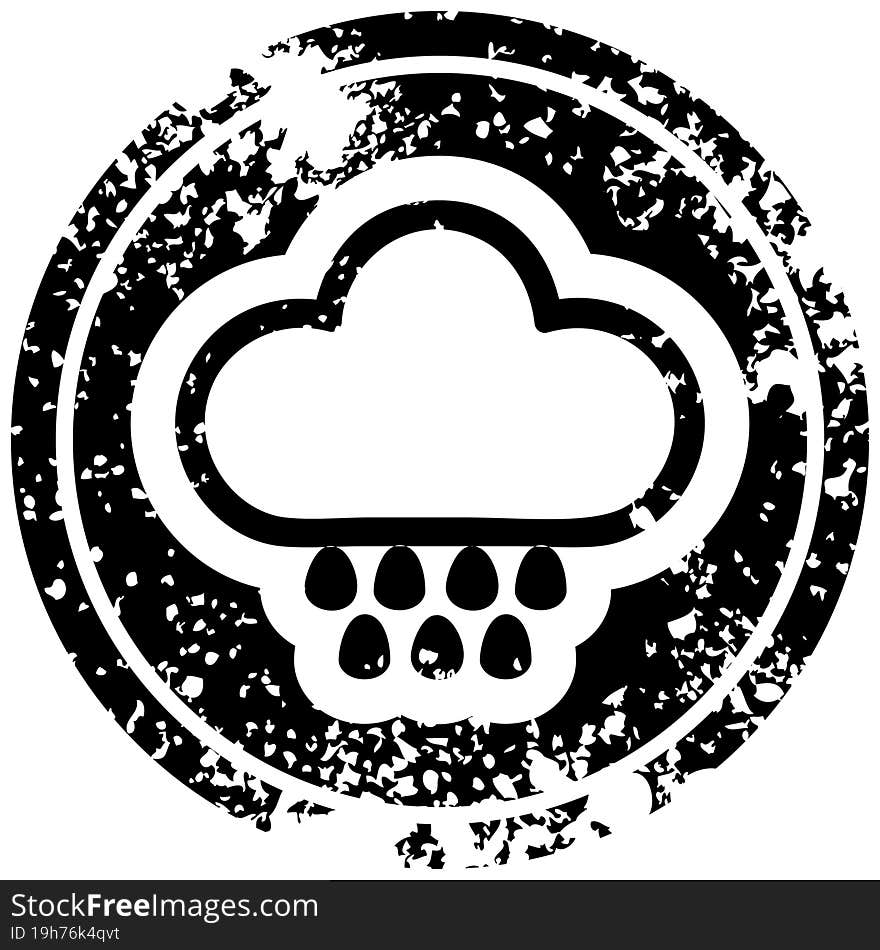 rain cloud distressed icon