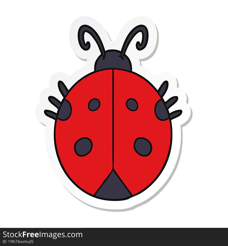 Sticker Of A Cartoon Ladybug