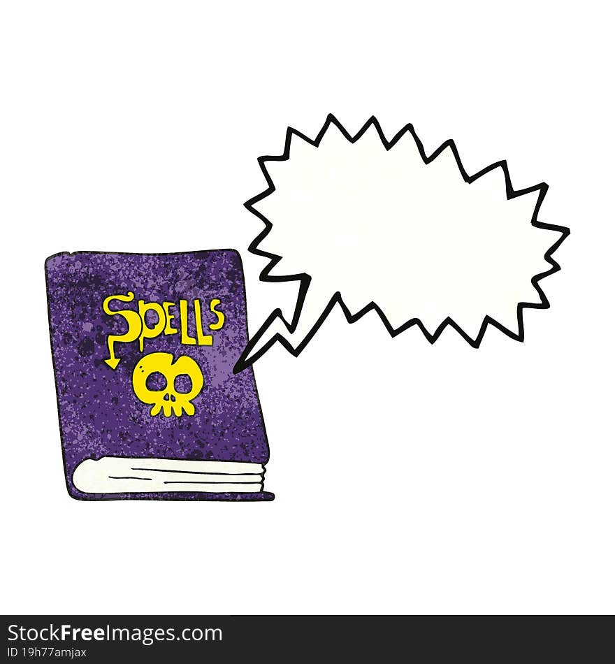 speech bubble textured cartoon spell book