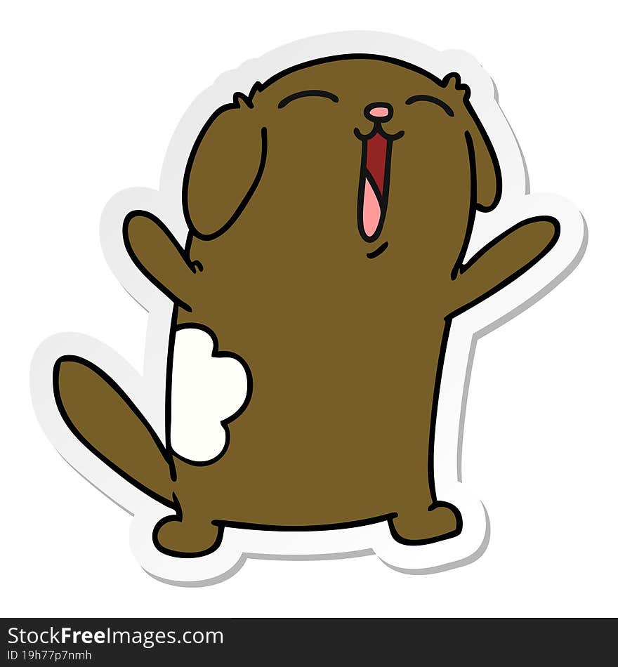 sticker cartoon of kawaii cute dog