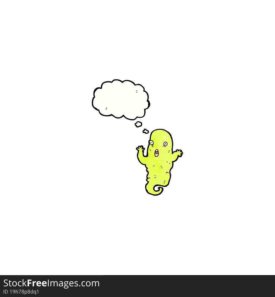 Glowing Green Cartoon Ghost