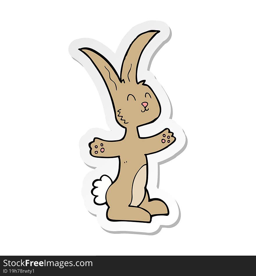 sticker of a cartoon rabbit