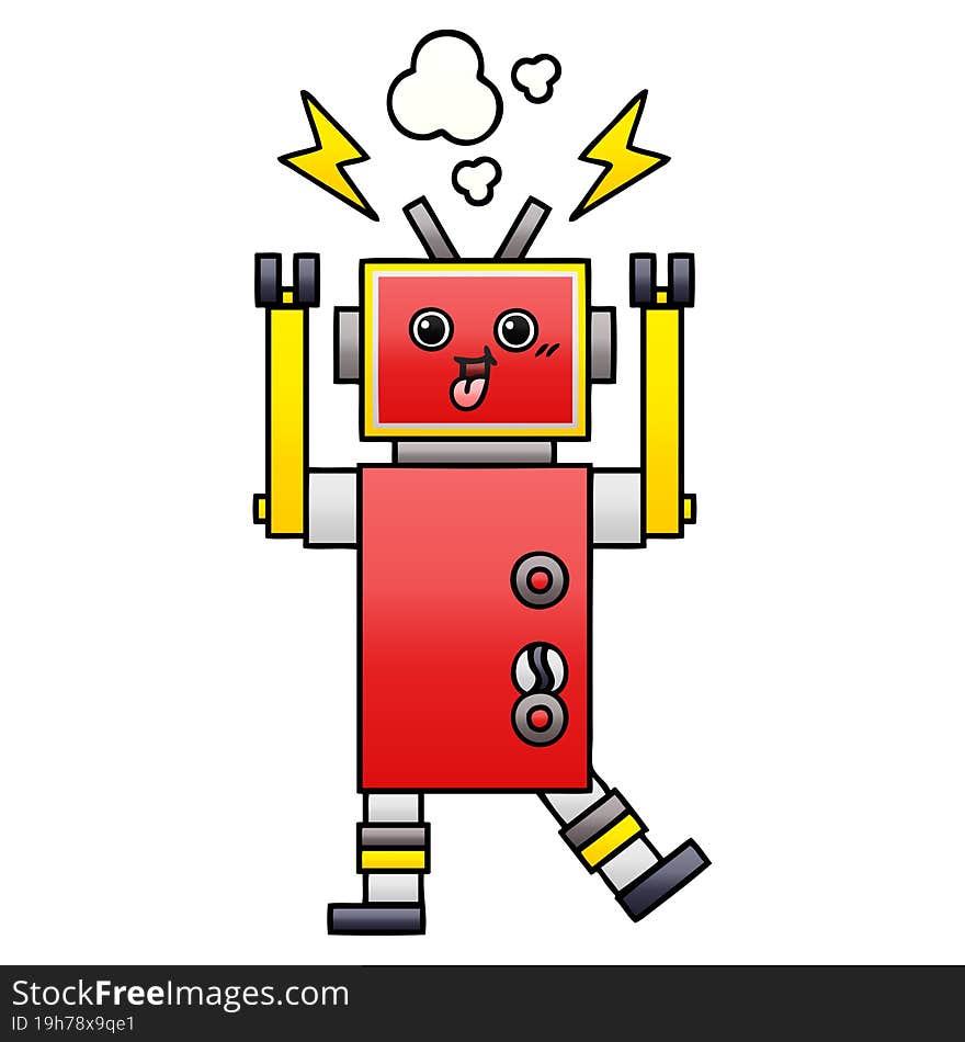 Gradient Shaded Cartoon Robot