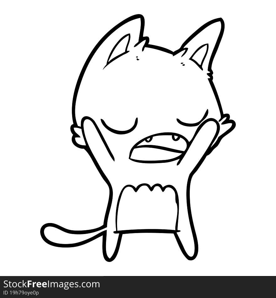 cartoon yawning cat. cartoon yawning cat