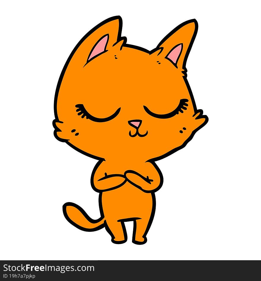 calm cartoon cat. calm cartoon cat