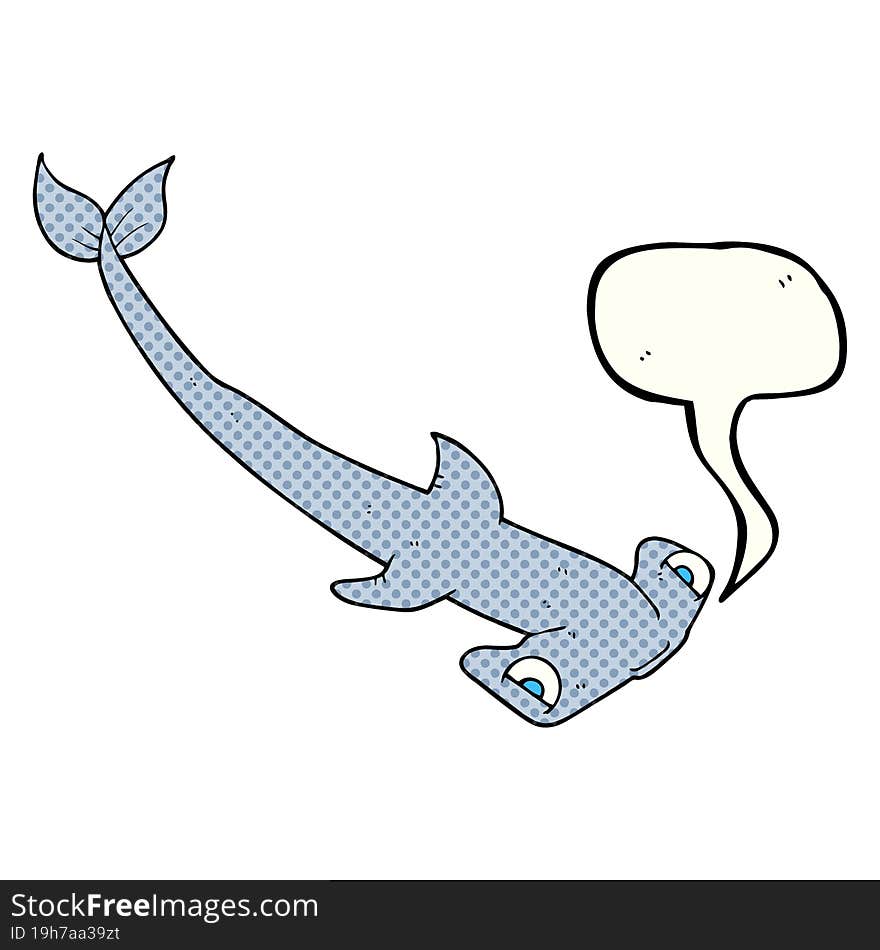 comic book speech bubble cartoon hammerhead shark