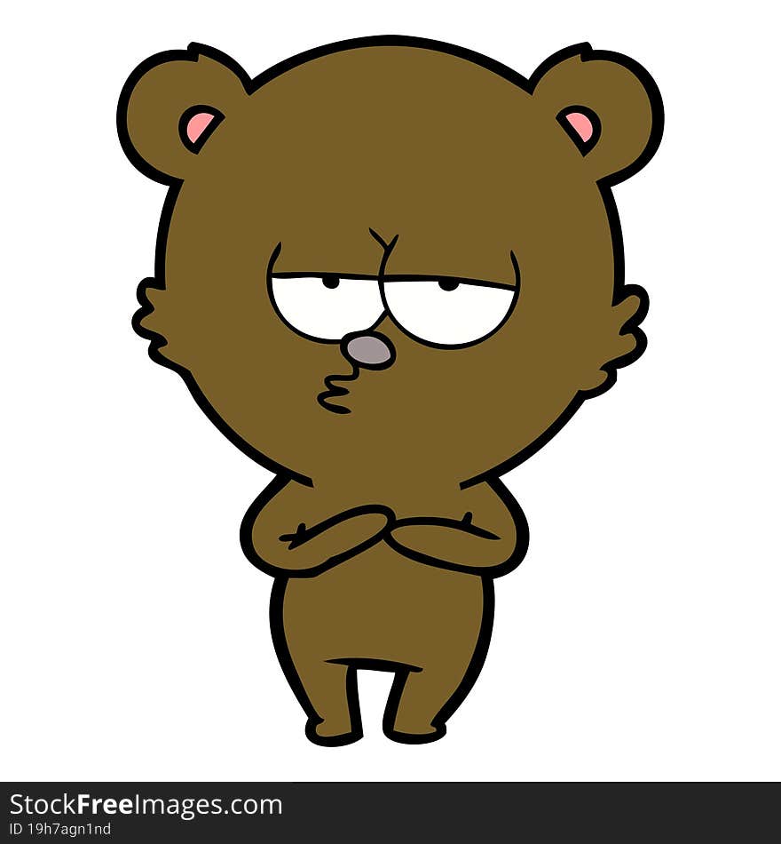 bored bear cartoon. bored bear cartoon