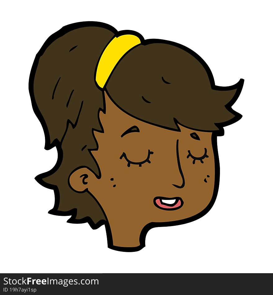 cartoon pretty female face