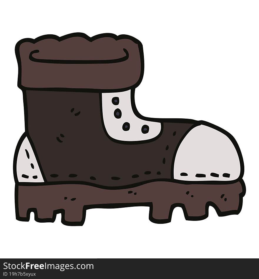 Cartoon Doodle Work Boot