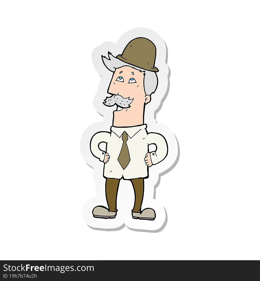 sticker of a cartoon old man