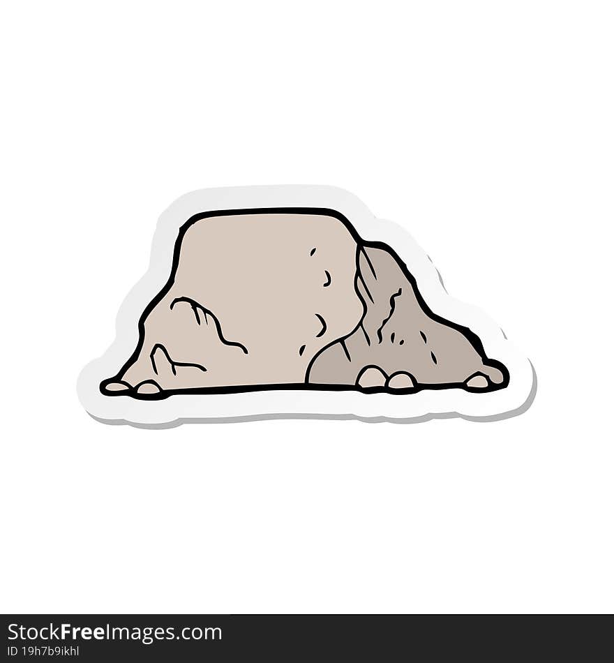 Sticker Of A Cartoon Rock