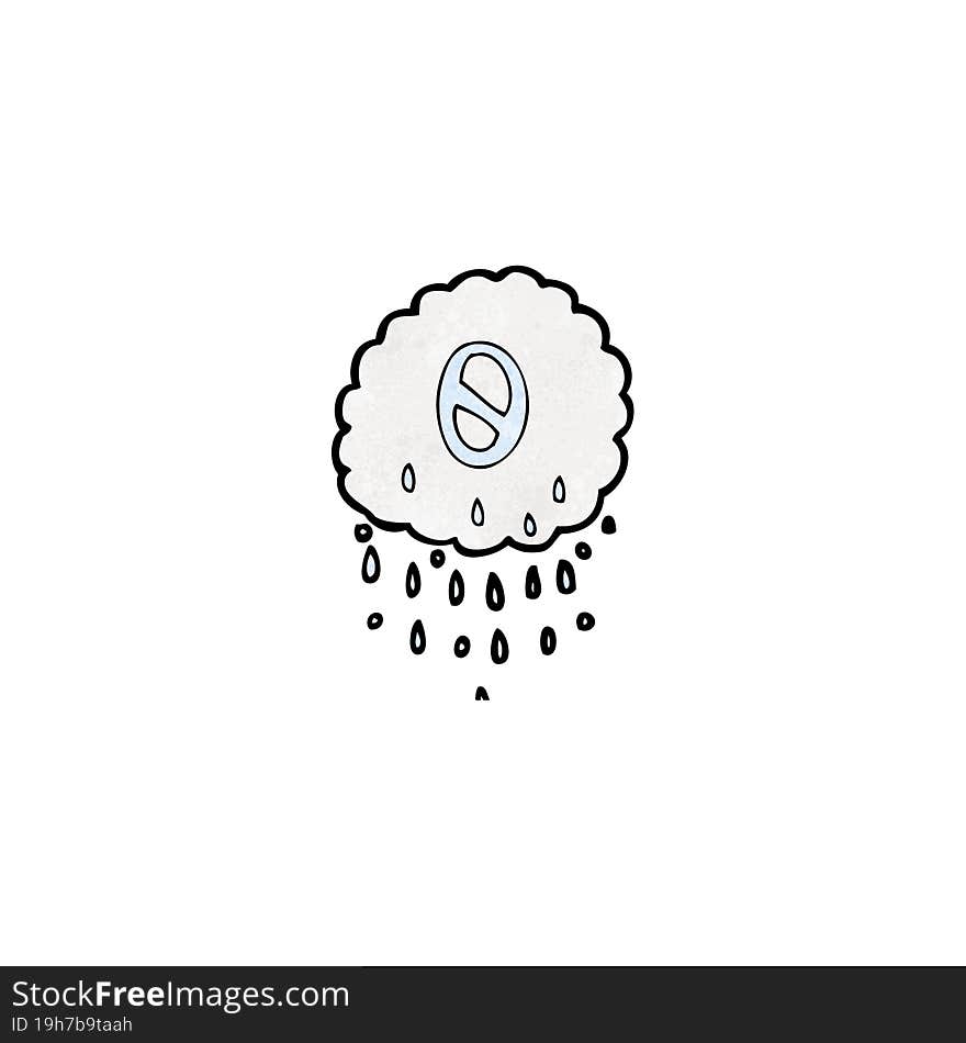 cartoon rain cloud with number zero