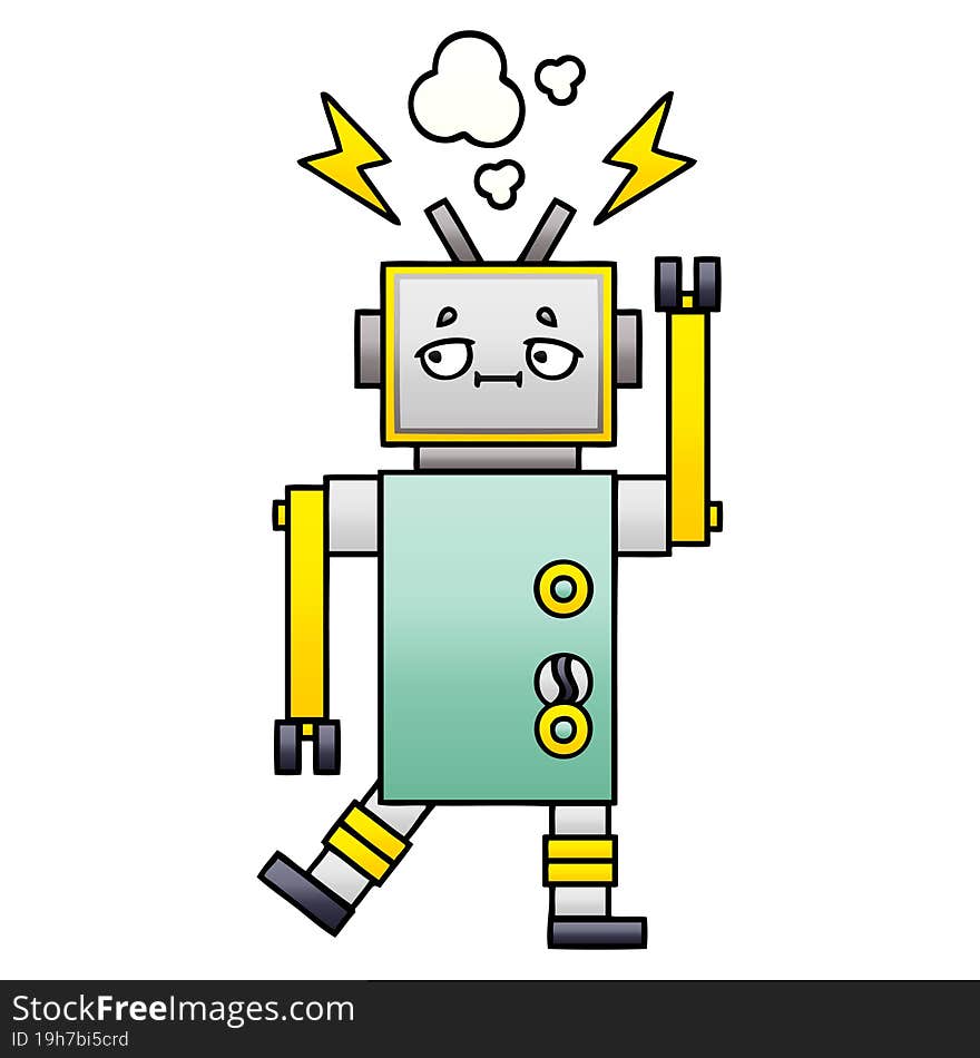 Gradient Shaded Cartoon Robot