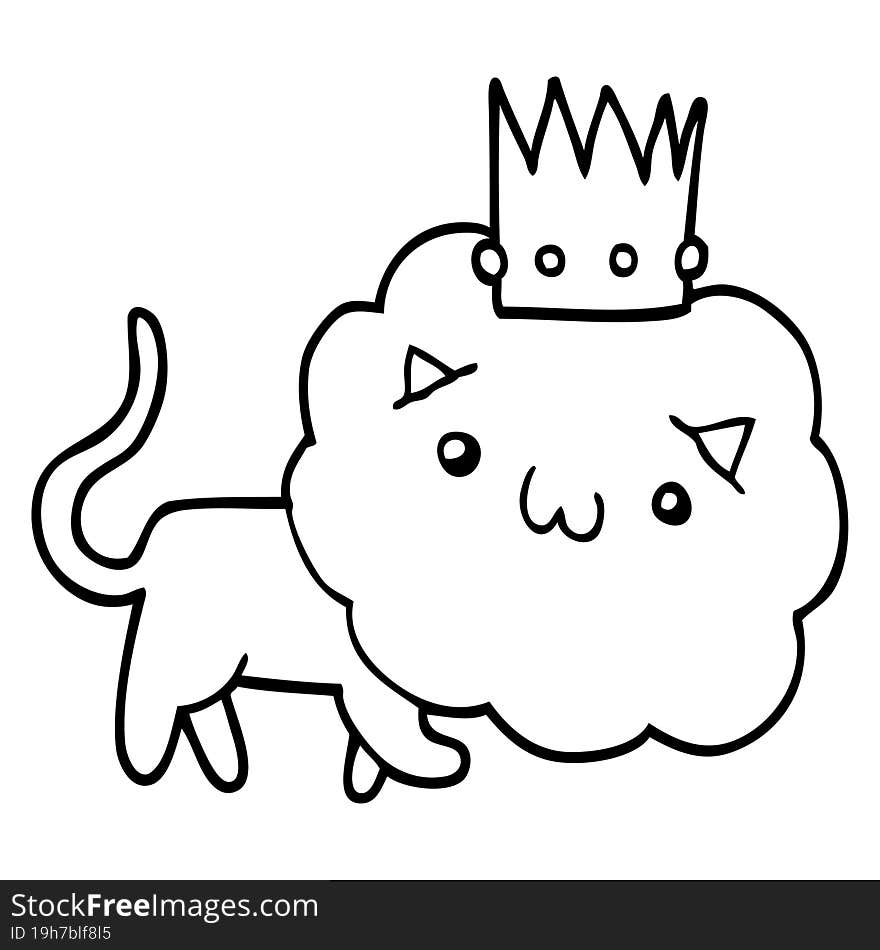 cartoon lion with crown