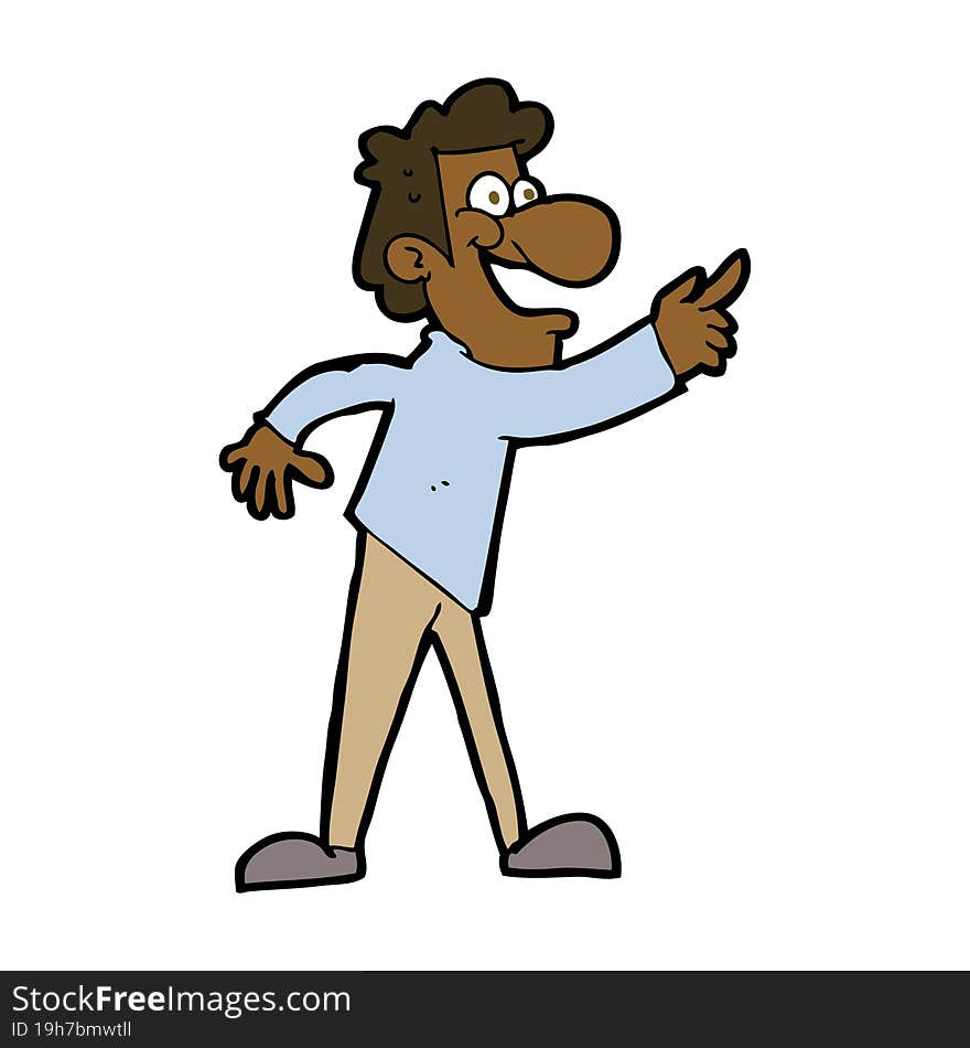 cartoon man pointing and laughing