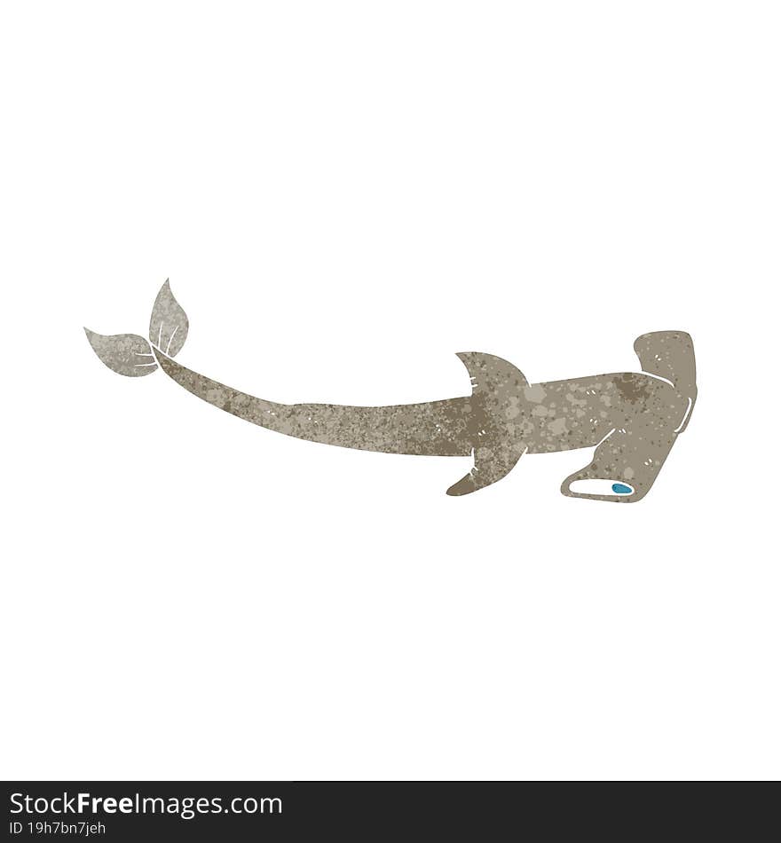 retro cartoon hammerhead shark