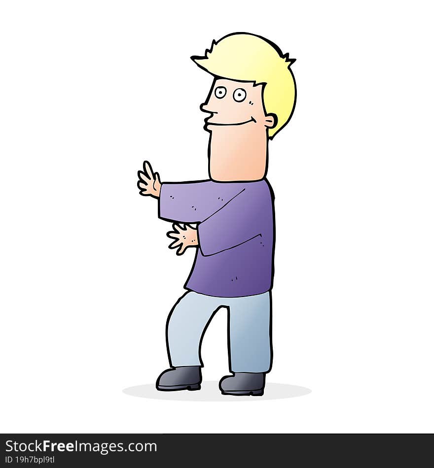 cartoon man gesturing