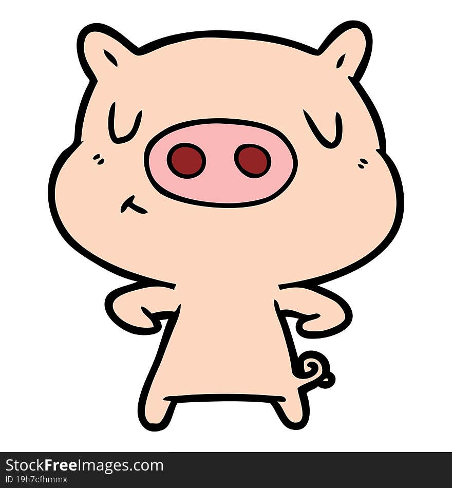 cartoon content pig. cartoon content pig