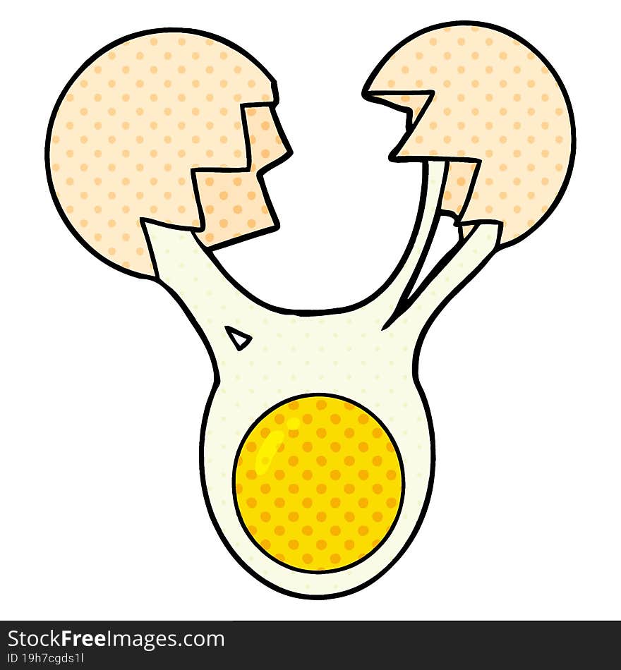 cracked egg cartoon. cracked egg cartoon