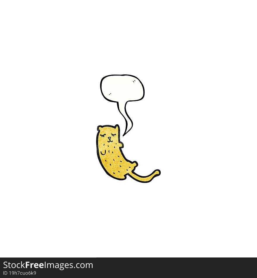 Cartoon Cat With Speech Bubble