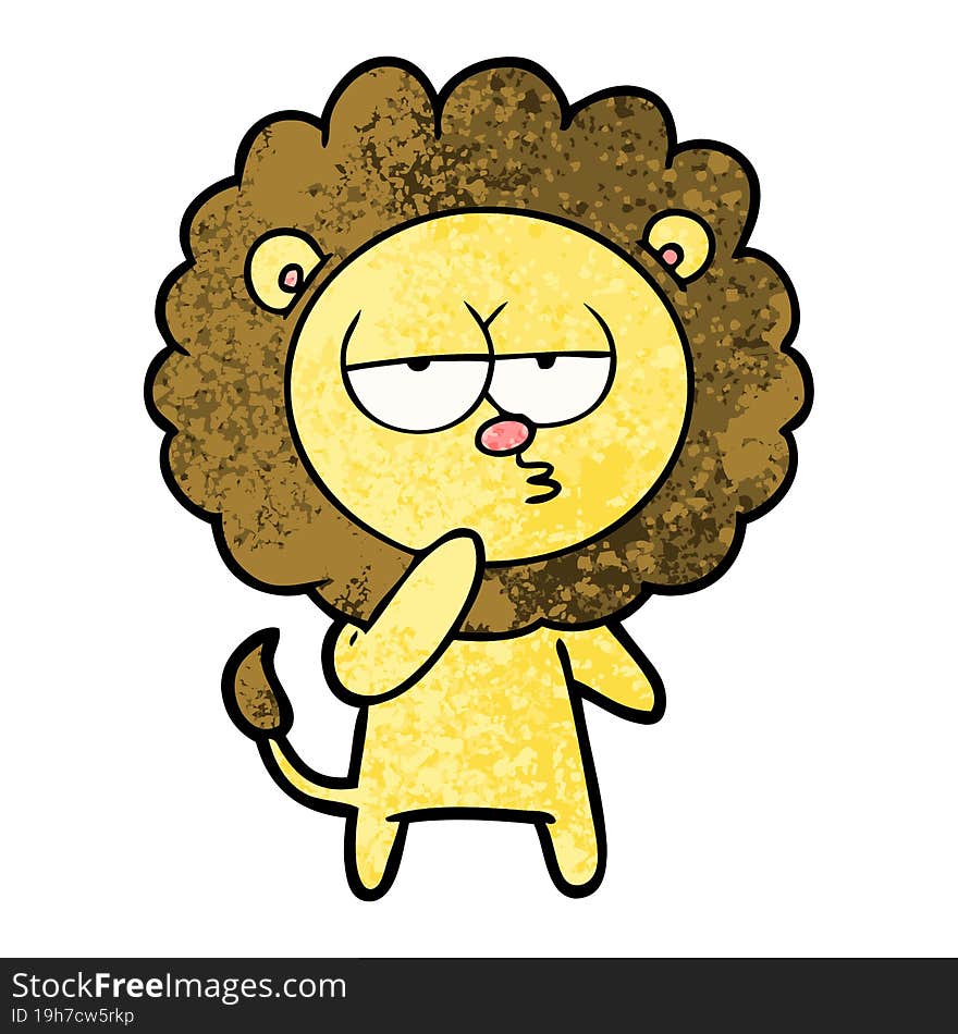 cartoon tired lion. cartoon tired lion