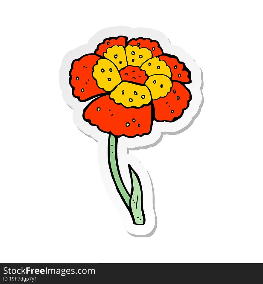 Sticker Of A Cartoon Flower