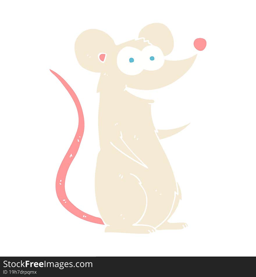 flat color illustration of happy mouse. flat color illustration of happy mouse