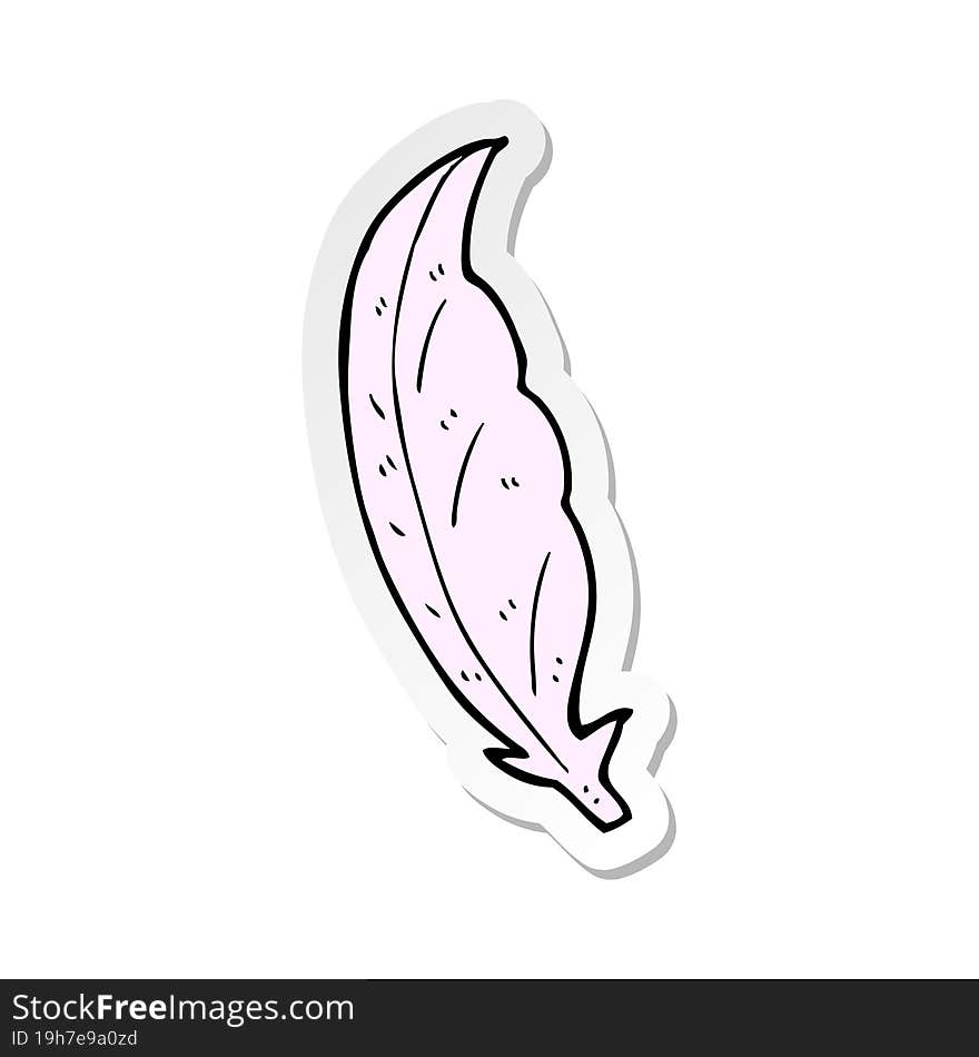 sticker of a cartoon feather