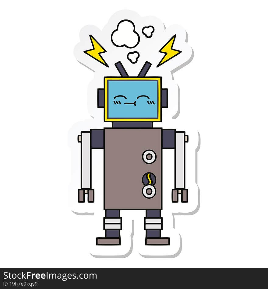 sticker of a cute cartoon robot