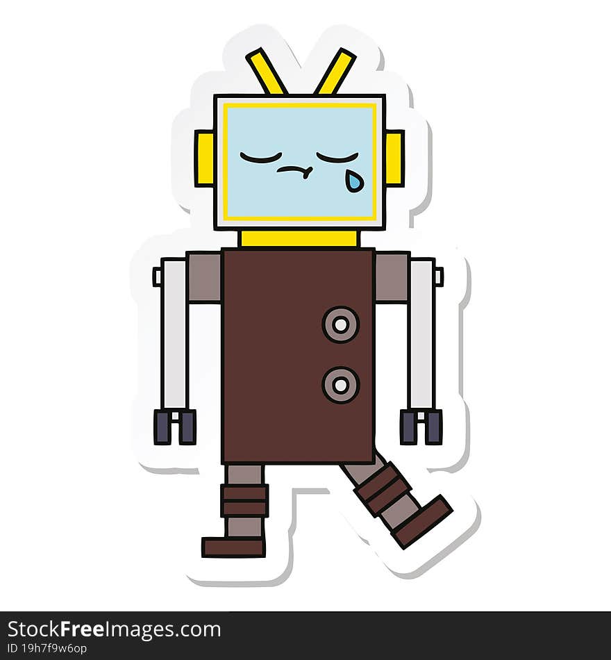 sticker of a cute cartoon robot