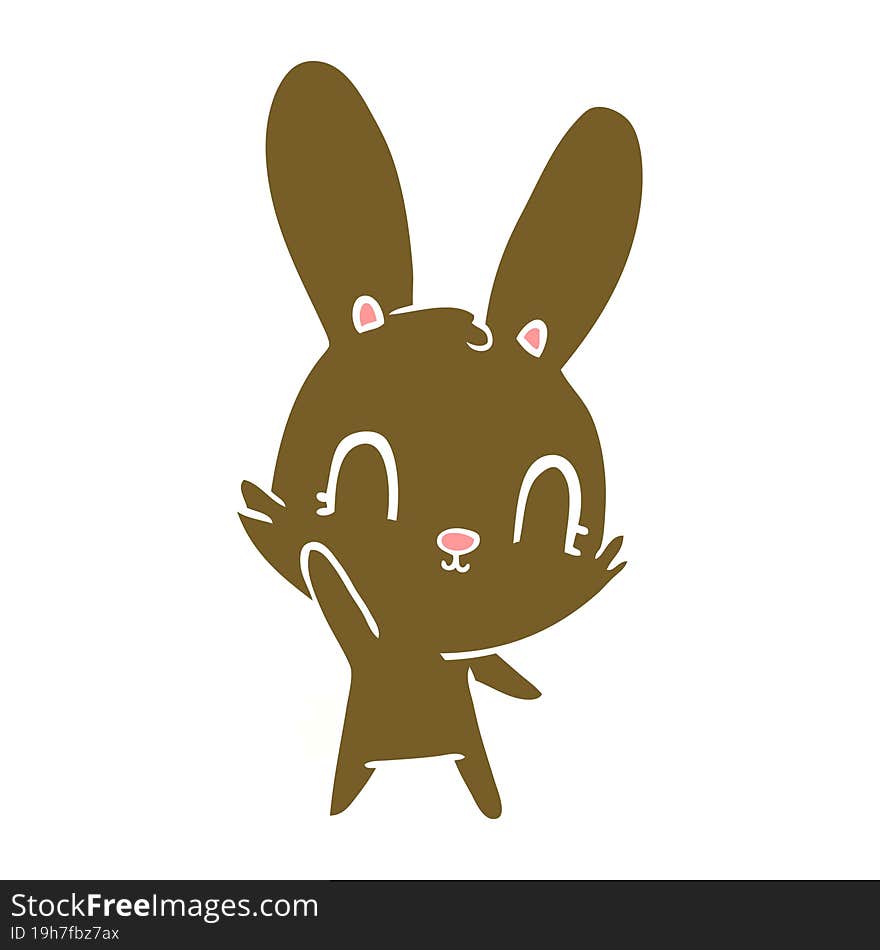 cute flat color style cartoon rabbit