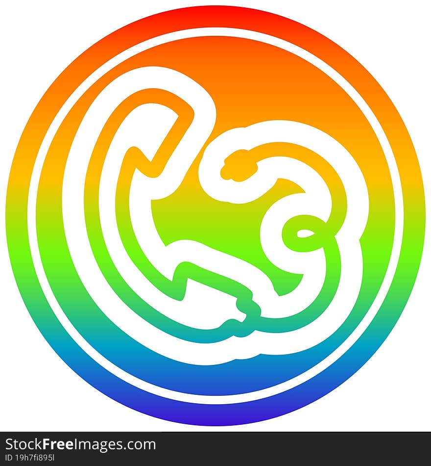 Telephone Handset Circular In Rainbow Spectrum