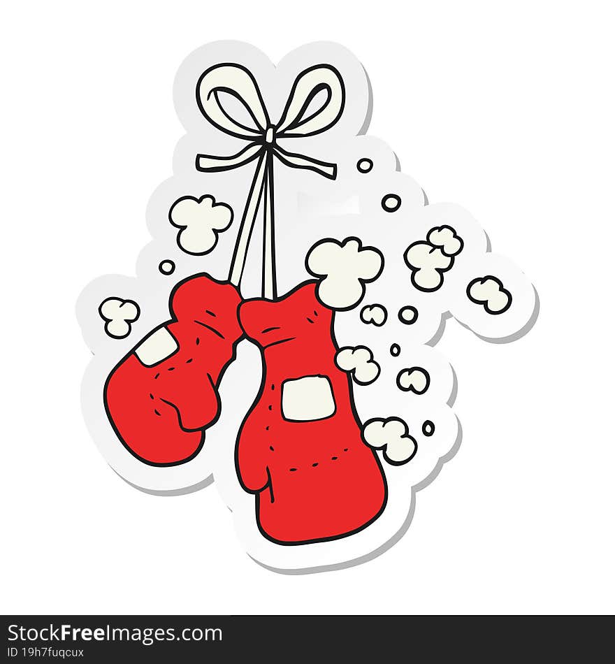 sticker of a cartoon boxing gloves