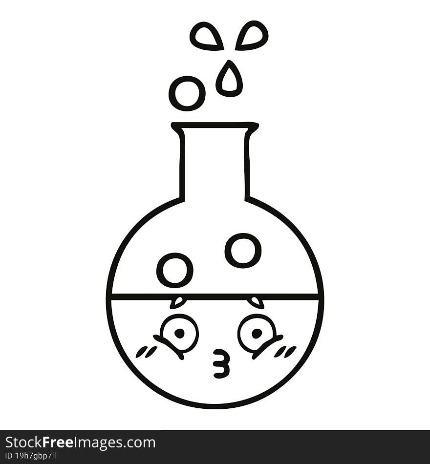 line drawing cartoon of a test tube