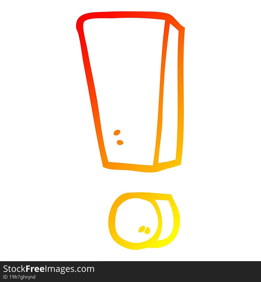 warm gradient line drawing cartoon exclamation mark