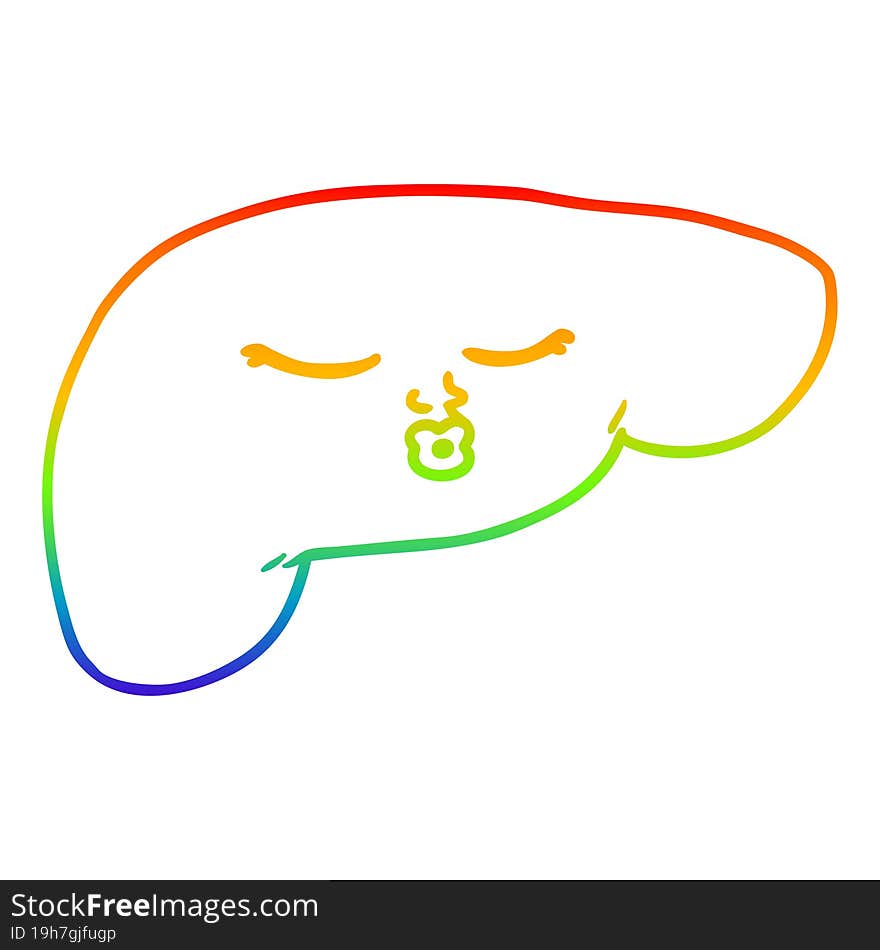 rainbow gradient line drawing cartoon pretty liver