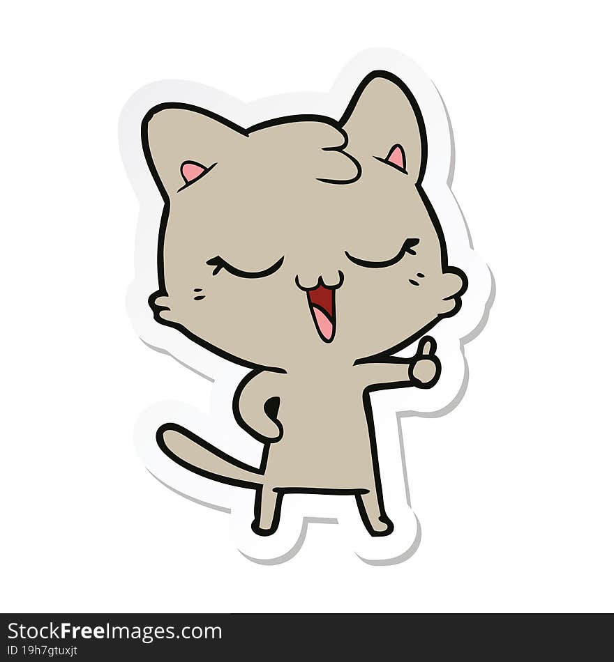 sticker of a cartoon cat