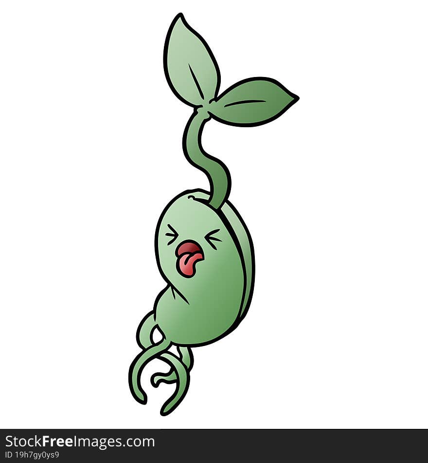 cartoon sprouting seedling. cartoon sprouting seedling