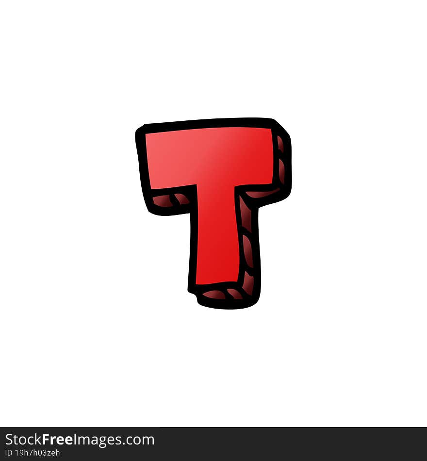 Cartoon Doodle Letter T