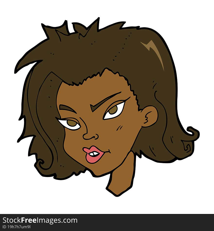 cartoon female face